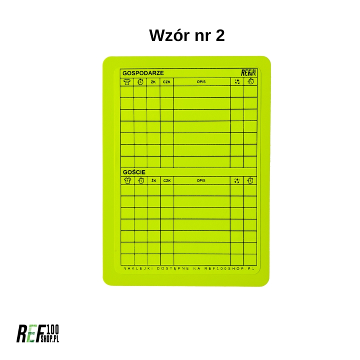 Naklejki na kartki sędziowskie