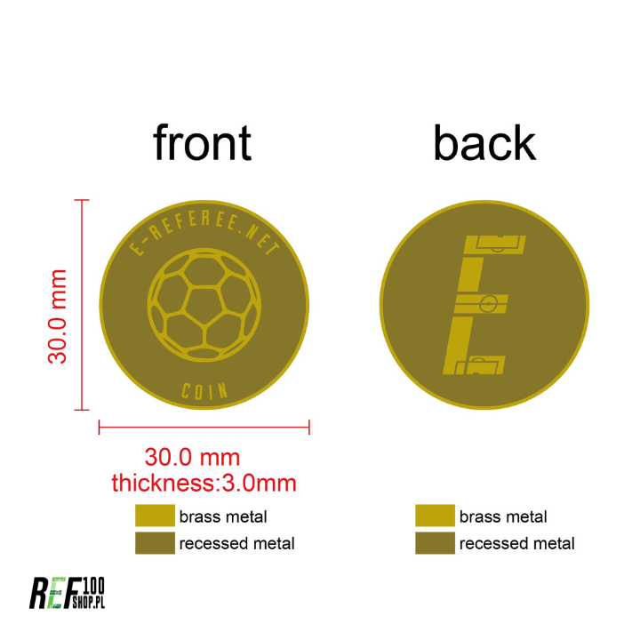 Metalowa moneta sędziowska