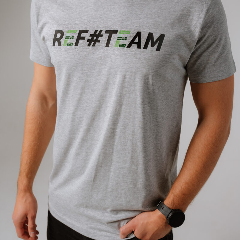 Koszulka REF#TEAM - heather grey (czarno - zielony nadruk)