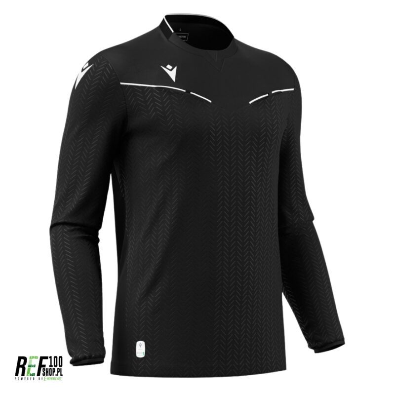 Czarna koszulka sędziowska Macron Ponnet Eco